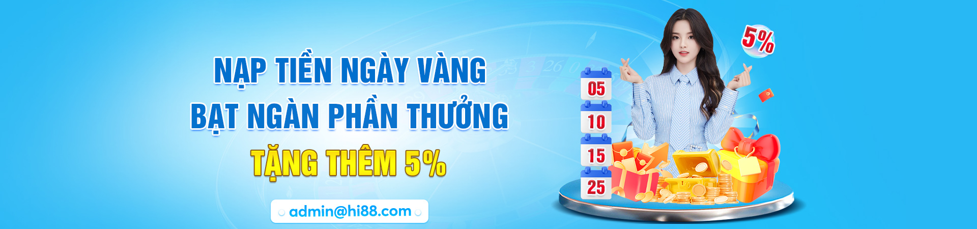 Hi88 nạp tiền tặng 5%
